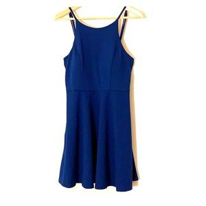 Speechless Fit and Flare Blue Dress w/Pockets NWT